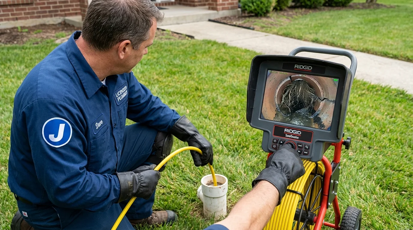 Sewer camera inspection being performed by Johns Plumbing LLC in Fort Dodge