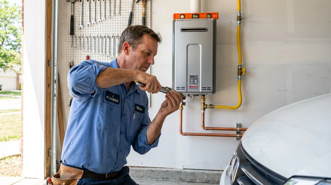 Tankless water heater installation by a Johns Plumbing LLC plumber in Fort Dodge
